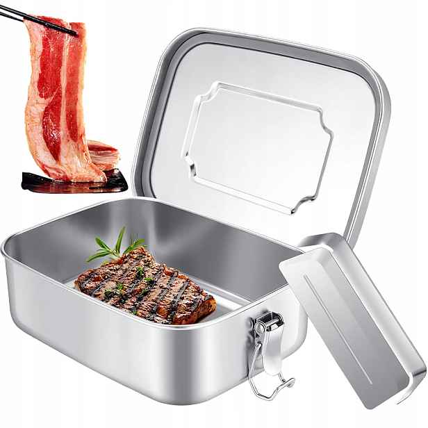 Krabička Bezpečný Lunchbox z oceli 1,2L s vzduchotěsnou přepážkou