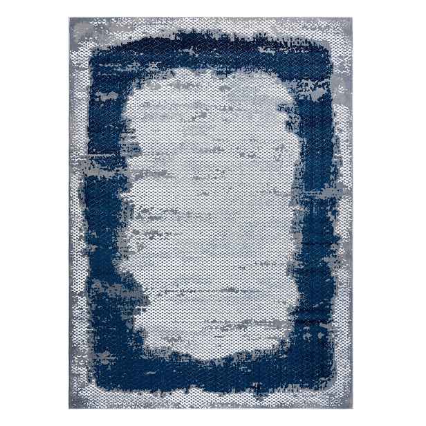 Kusový koberec Core A004 Frame blue/grey, 180x270, modrá, chodba / předsíň, Dywany Łuszczów