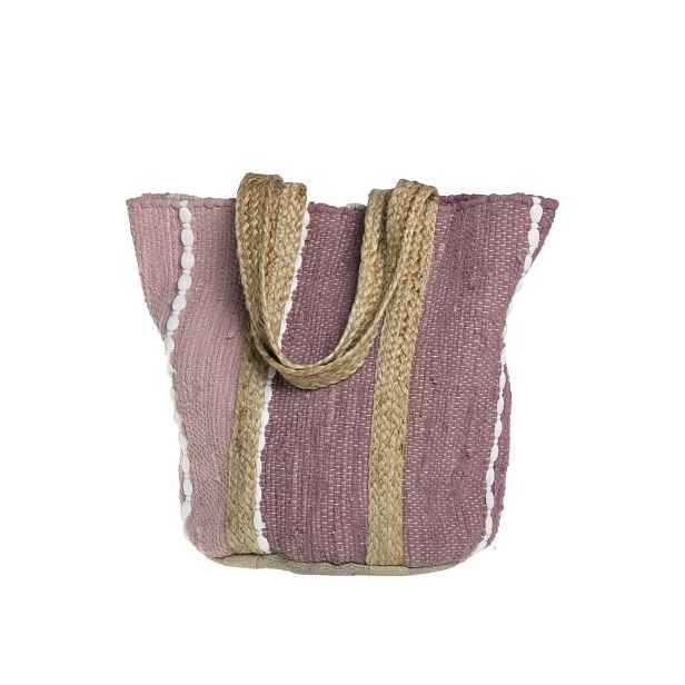 Malinová plážová jutová taška Beach Bag - 40*30*60 cm Chic Antique