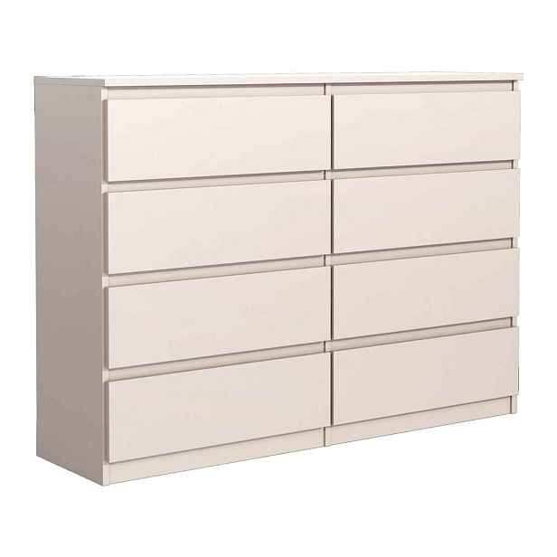 MASSENO KOMODA NUDO, 138,5/101,5/39 cm s 8 zásuvkami a dvířky, kašmírová