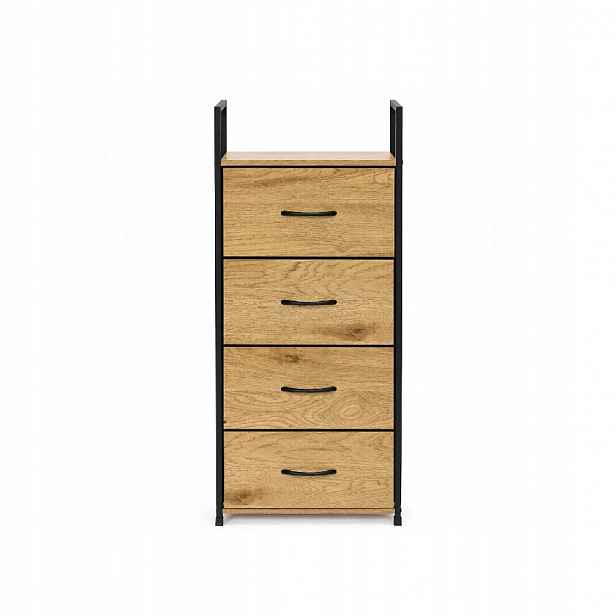 Regál Textilní Skříň Loft 4 Zásuvky 102 CM Modernhome