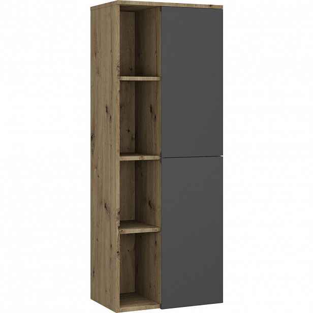 Stylife MIDI SKŘÍŇKA, antracitová, barvy dubu, 50/132/32 cm