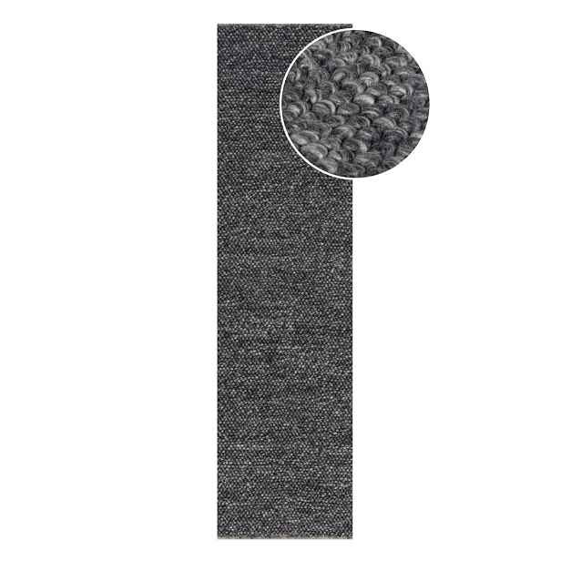 Tmavě šedý ručně tkaný běhoun s příměsí vlny 60x230 cm Minerals – Flair Rugs