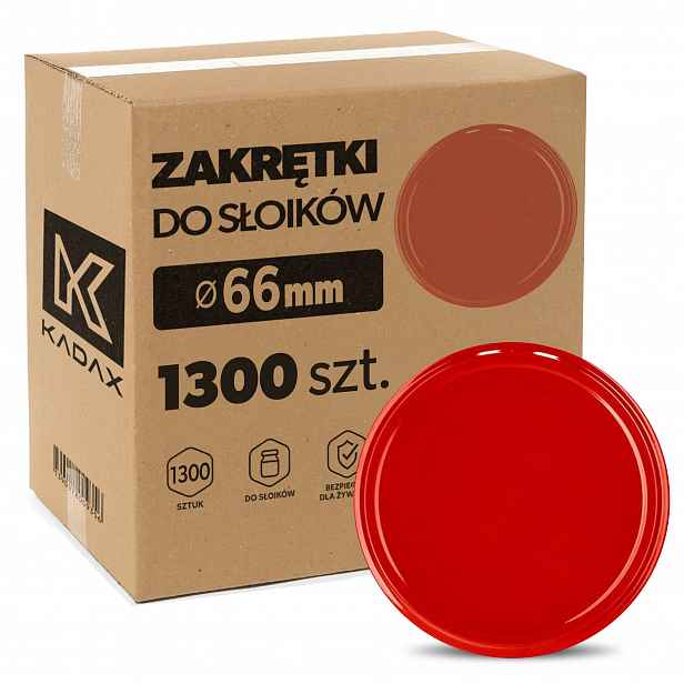 1300 x Šroubovací Víčka Na Sklenice FI66 Uzávěry Sklenice Víčka Červená 4-ZÁVĚSNÁ
