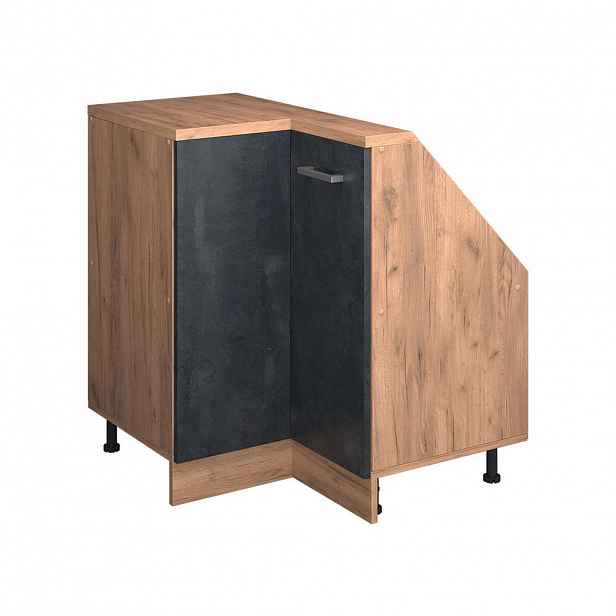 Vicco ŠIKMÁ SKŘÍŇ ROHOVÁ SKŘÍŇKA Rion Černý beton 75.6 x 81.6 cm s 1 dveřmi