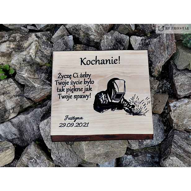 Dřevěný dárek pro svářeče, gravírování, narozeniny 40 50 60, personalizované