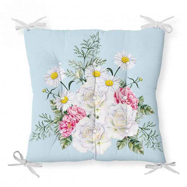 Podsedák s příměsí bavlny Minimalist Cushion Covers Spring Flowers, 40 x 40 cm