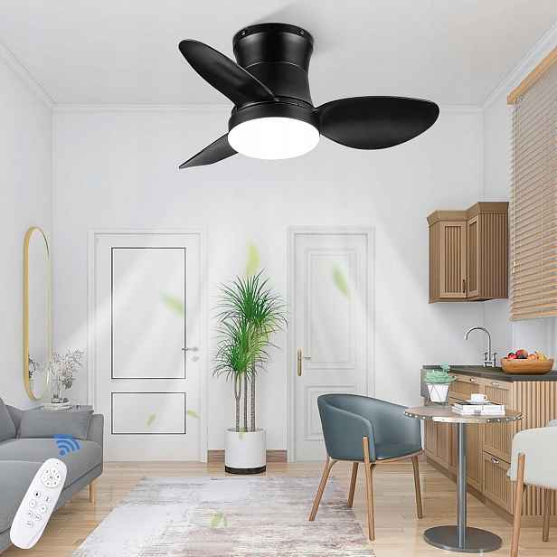 Autoday Tichý stropní ventilátor se světlem, průměr 62 cm