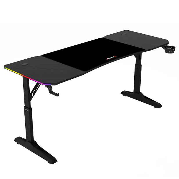 Autronic Herní stůl LT-H1216 BK 160 × 60 cm – RGB LED