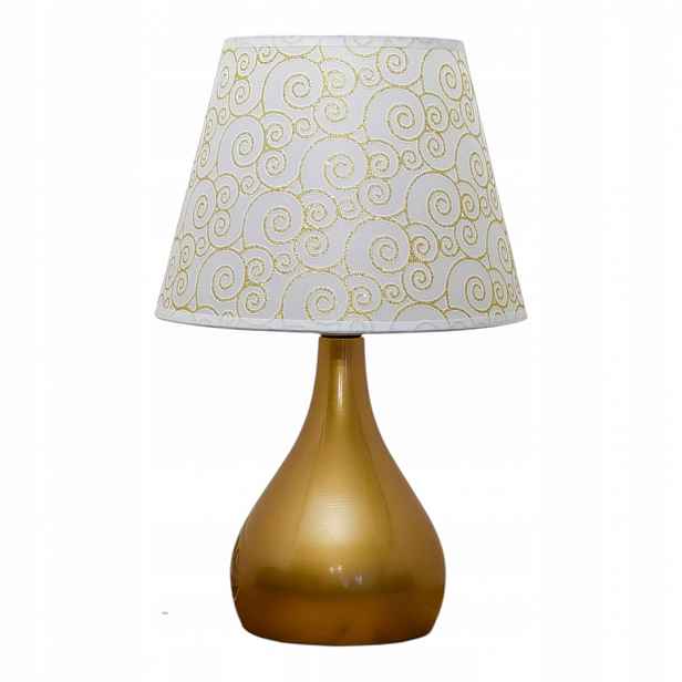 Noční lampa stolní dotyková s Led stínítkem, zlatá