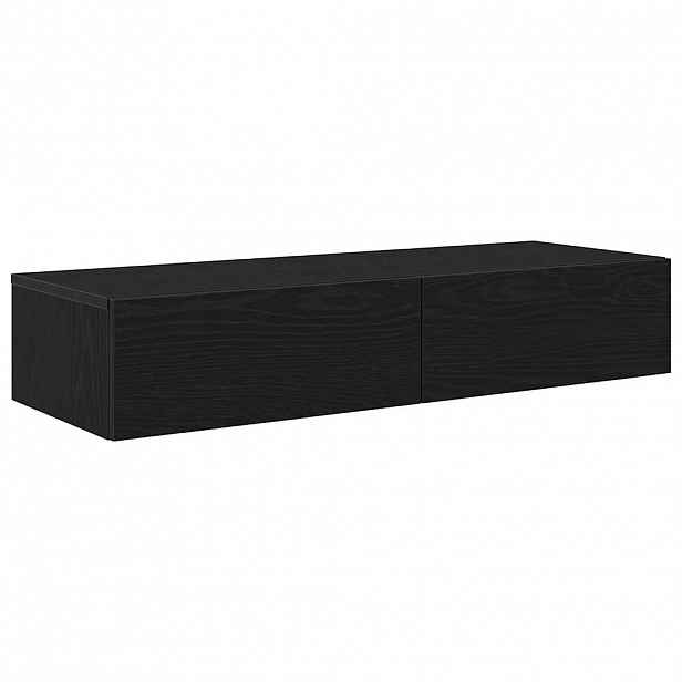 vidaXL Nástěnná police se zásuvkami černá 100x36x19cm kompozitní dřevo