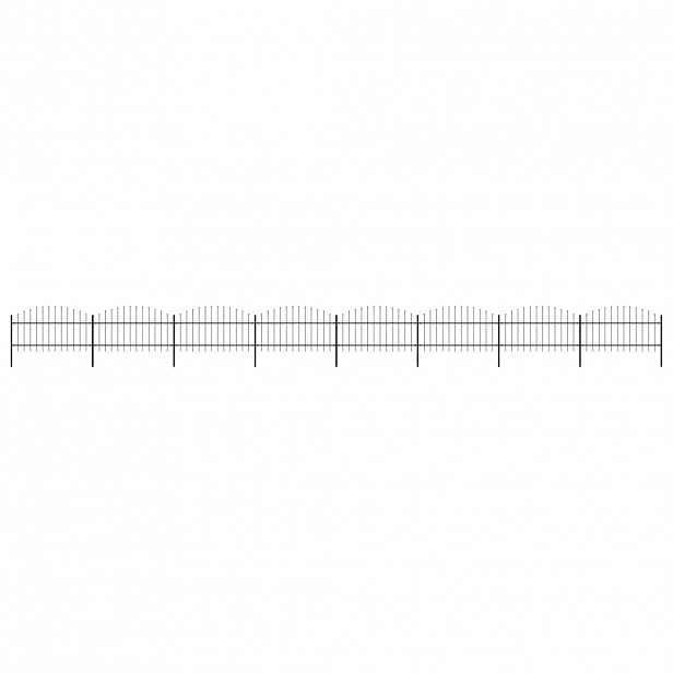 vidaXL Zahradní plot s kopím nahoře ocelový 1405 x 125 cm černý