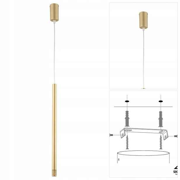 Závěsná lampa Sopel Laser zlatá, intenzivní lesk nad barem Sigma Lighting