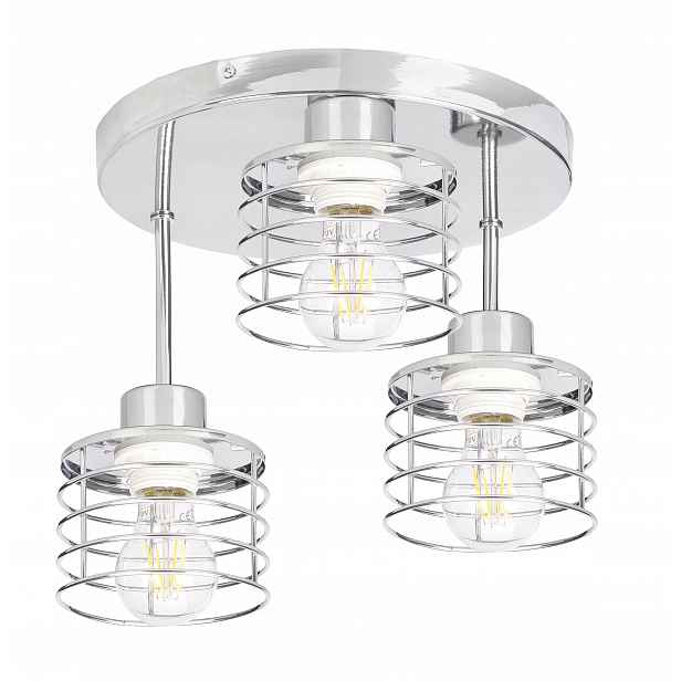 Lampa stropní svítidlo lustr vysoký loft drát pevný chrom