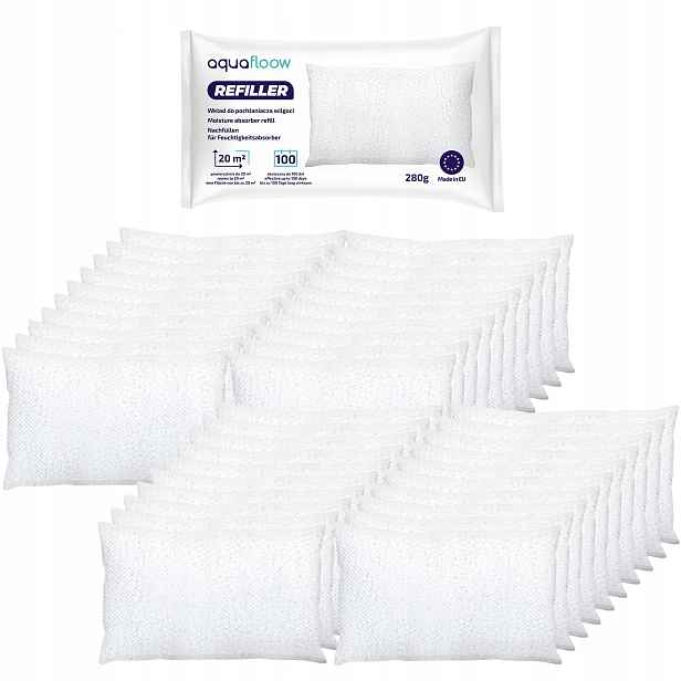 Náplně do pohlcovače vlhkosti AquaFloow 280 g 40 ks bez zápachu