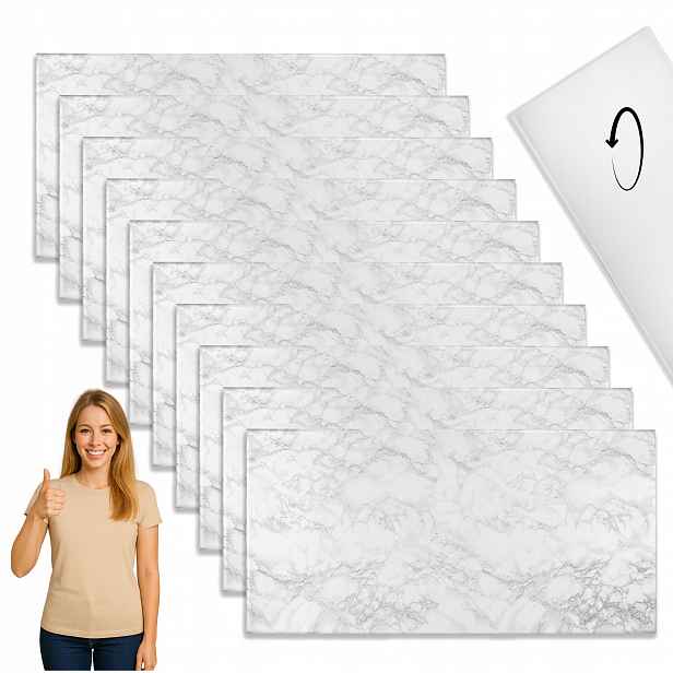 Nástěnný panel Imitace mramoru Marble Light Světle šedý 100x50 Xps 10 kusů