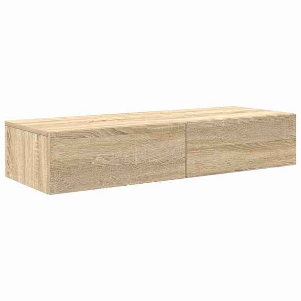vidaXL Nástěnná police se zásuvkami dub sonoma 100x36x19 cm kompozit