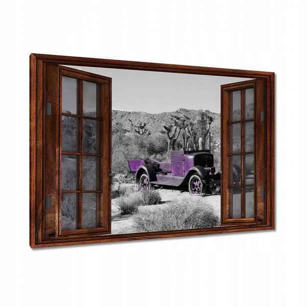 Obrazy 90x60 Fialové auto Broušené