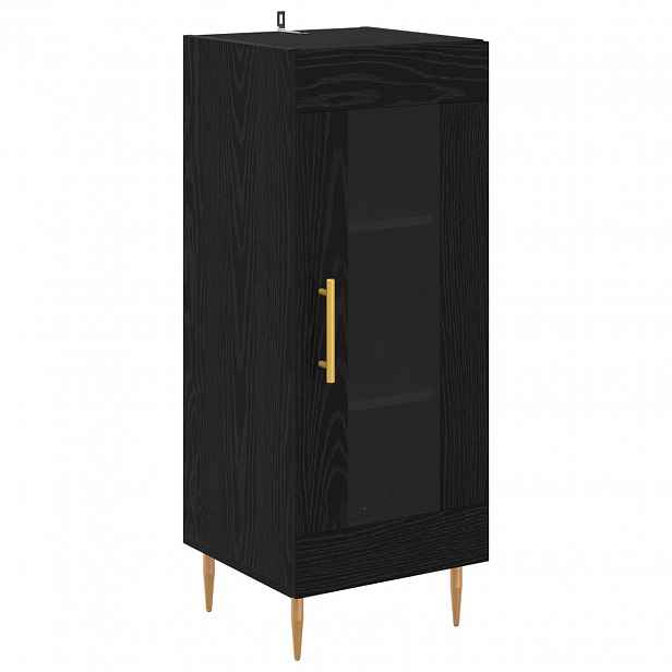 vidaXL Servírovací skříň Černý dub 34 x 34.5 x 90 cm Kompozitní dřevo