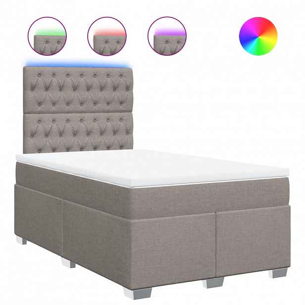 vidaXL Box spring postel s matrací taupe 120x190 cm textil