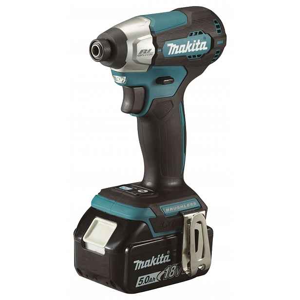 Makita - 18V AKU rázový šroubovák, 2x aku Li-ion LXT 5,0 Ah, nabíječka DTD157RTJ