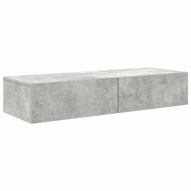 vidaXL Nástěnná police se zásuvkami betonově šedá 100x36x19cm kompozit