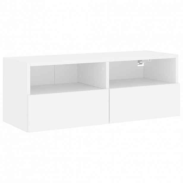 vidaXL Nástěnná TV skříňka bílá 80 x 30 x 30 cm kompozitní dřevo