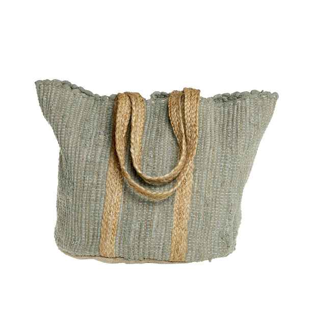 Zelená plážová jutová taška Beach Bag - 40*30*60 cm Chic Antique
