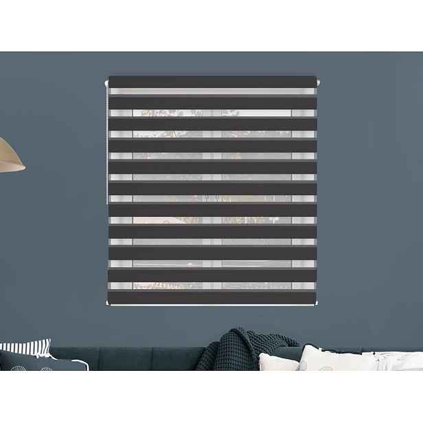 FEXI Roleta Den a noc, Blackout Antracit, A 3506e, 190x95 cm
