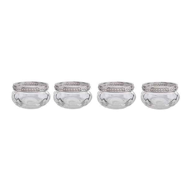 4ks skleněné svícny na čajové svíčky - Ø 6*3 cm Clayre & Eef