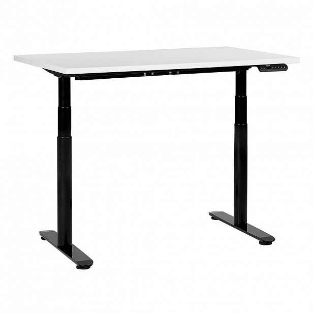 Beliani PSACÍ STŮL bíločerný 120/72 cm elektrický výškově nastavitelný Destin IV