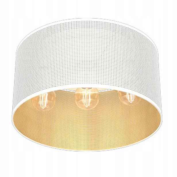 Stropní svítidlo loft kulatá 40 cm bílá zlatá síťka do obývacího pokoje Luminex