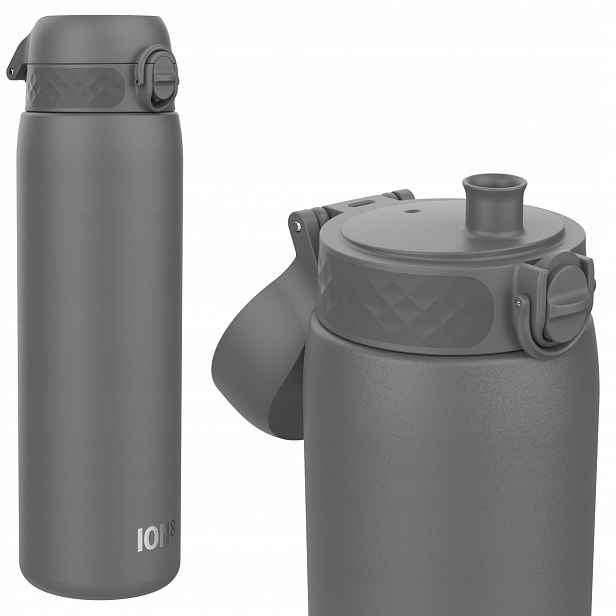Velký Ocelový Lahev Na Pití Šedý Premium -atest Pzh Lehký Nerezový ION8 1,2 Litrů