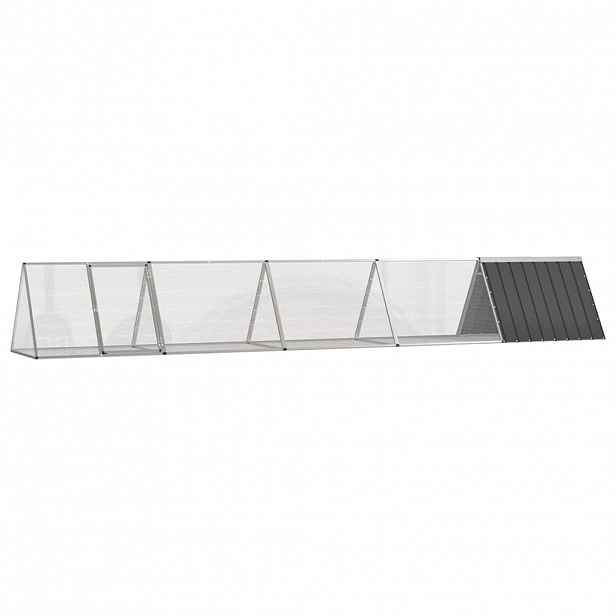 vidaXL Klec pro králíky antracitová 504,5x80,5x71 cm pozinkovaná ocel