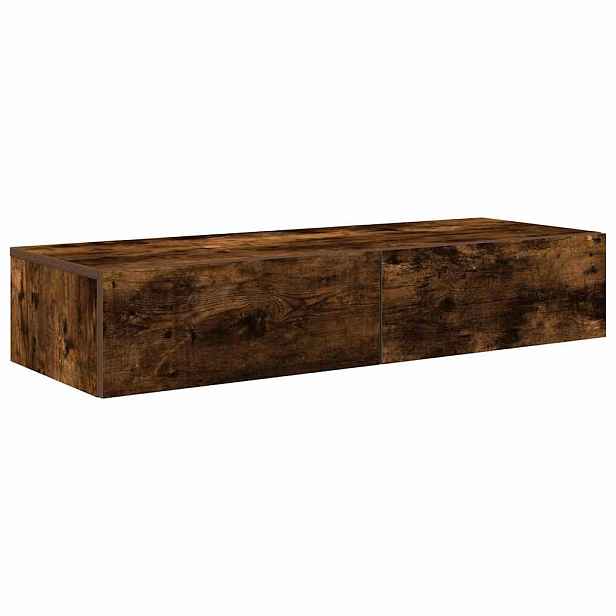 vidaXL Nástěnná police se zásuvkami kouřový dub 100x36x19 cm kompozit