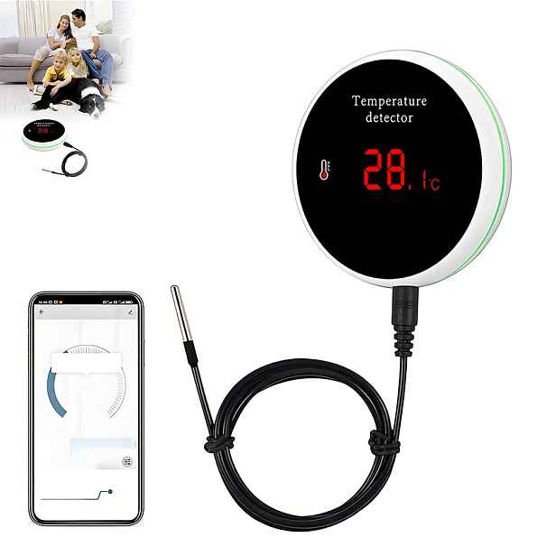 Chytrý WiFi teploměr Tuya s voděodolnou sondou Snímač teploty