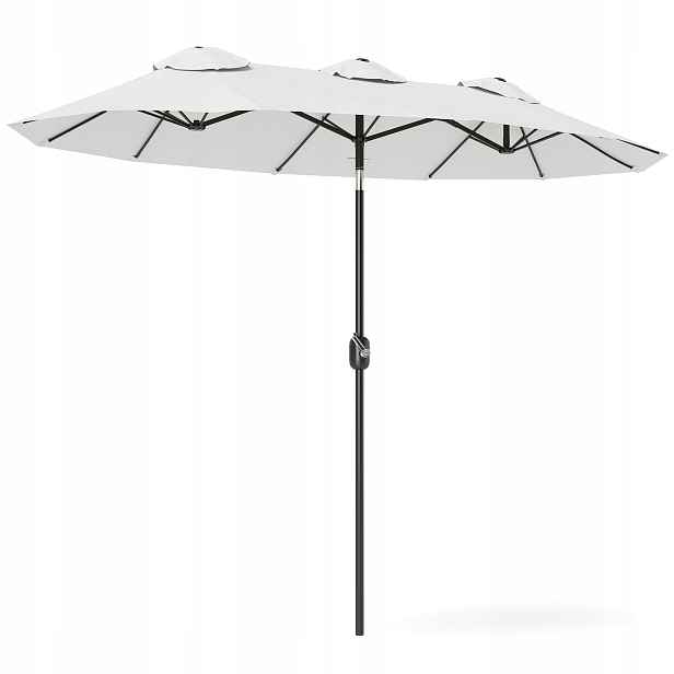 Dvojitý deštník Outsunny 84D-217V00CW béžový 295 x 152 cm