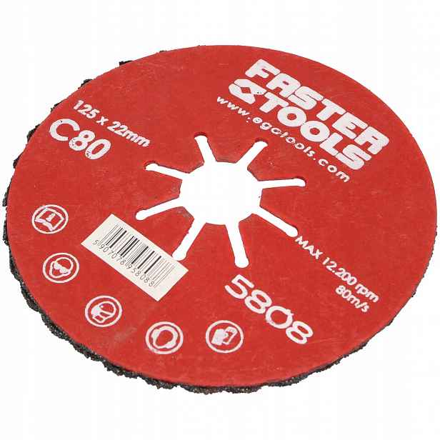 Faster Tools brusný kotouč vroubkovaný 125 mm g. 80, 25 ks
