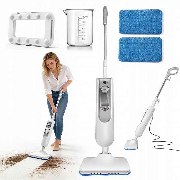 Profesionální Parní Mop 1500W 400ML 2.6BAR S Regulací Páry Čistič