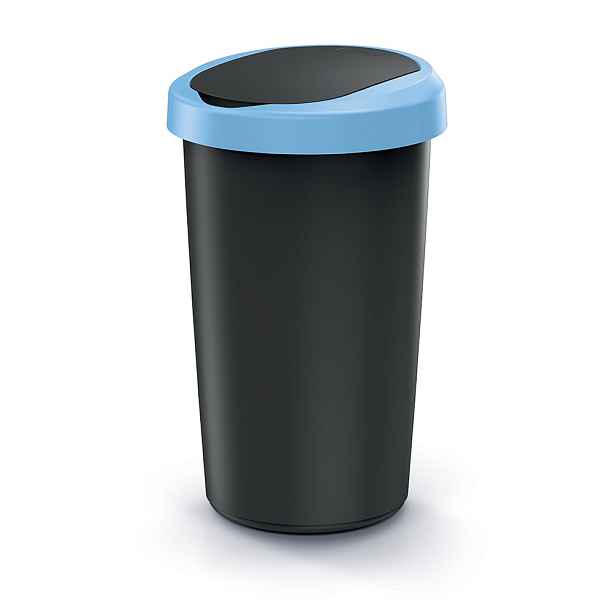Prosperplast Odpadkový koš COMPACTO 50 L černý/světle modrý