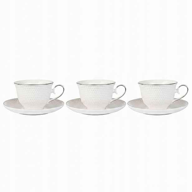 Sada elegantních šálků 3+3 200 Ml Omena porcelánové elegantní