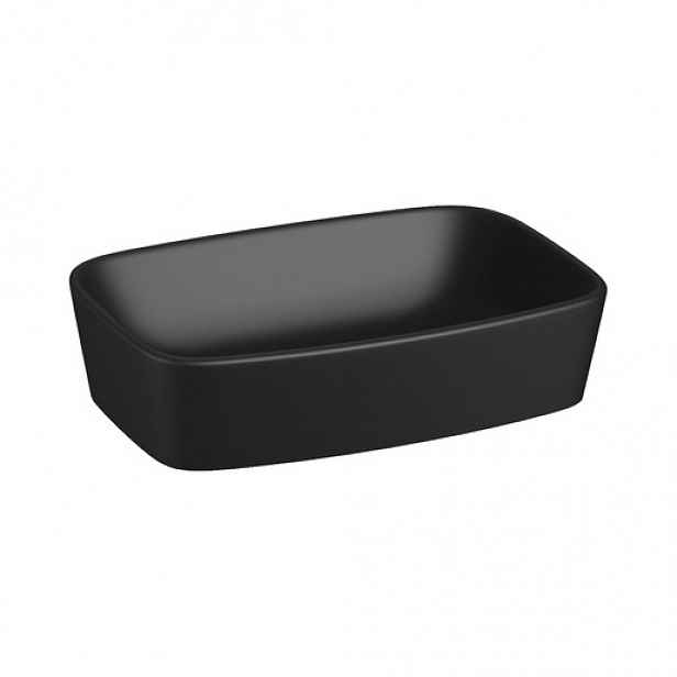 Umyvadlo na desku Jika Lyra Plus 55x38 cm černá mat bez otvoru pro baterii, bez přepadu H8183837161121