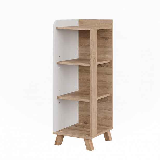 Vicco MIDI SKŘÍŇKA Karen Sonoma/bílá 30 x 90 cm se 4 policemi