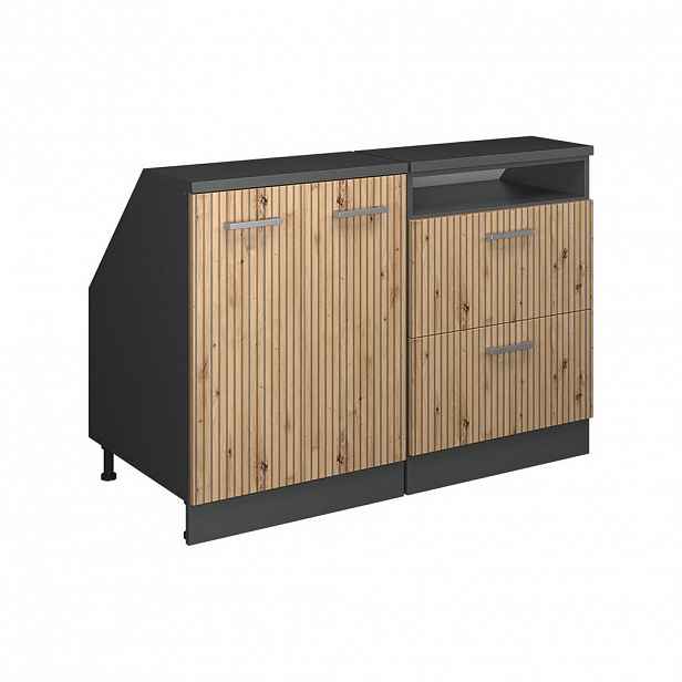 Vicco SADA SKŘÍNÍ PRO ŠIKMOU STŘECHU Rion Řemeslný dub 120 cm Sada 2 korpusů skříně hloubka 60 cm