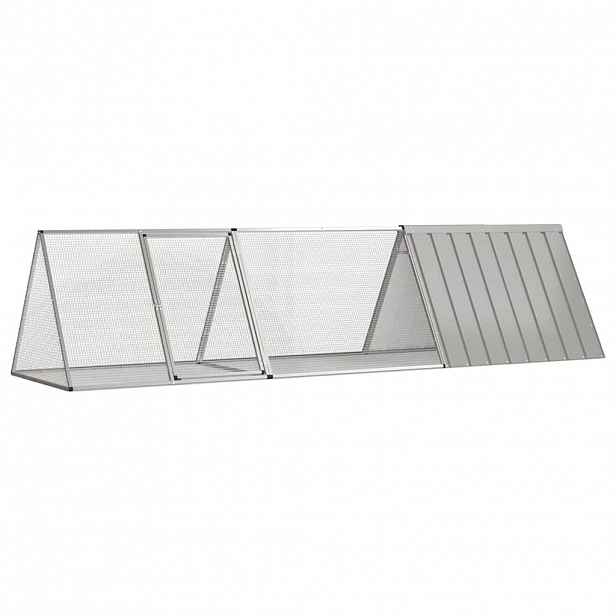 vidaXL Klec pro králíky šedá 302,5 x 80,5 x 71 cm pozinkovaná ocel