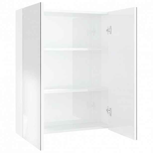vidaXL Koupelnová skříňka se zrcadlem 60 x 15 x 75 cm MDF zářivě bílá