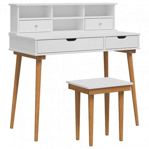 vidaXL Sada toaletního stolu FAUSKE 3 ks Bílá 100 x 50 x 103,5 cm