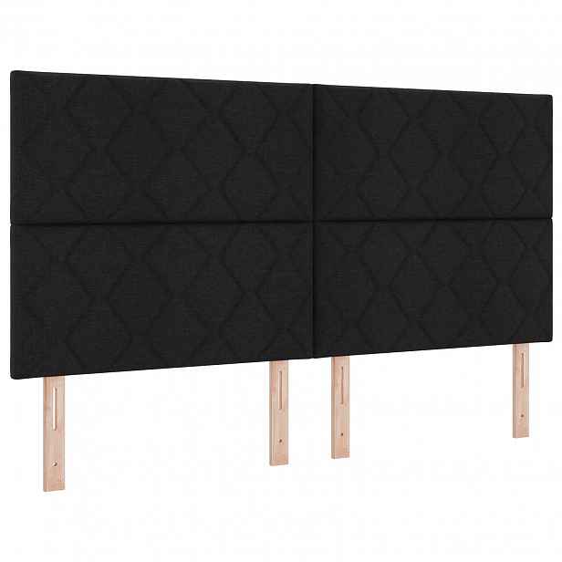 vidaXL LED hlavová deska Černý 180 cm textil