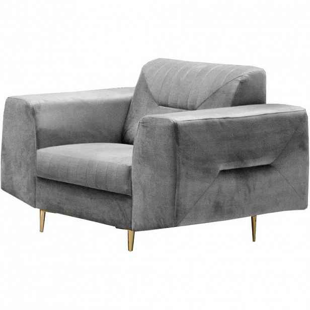 Beautysofa KŘESLO Venezia světle šedé se zlatými nohami