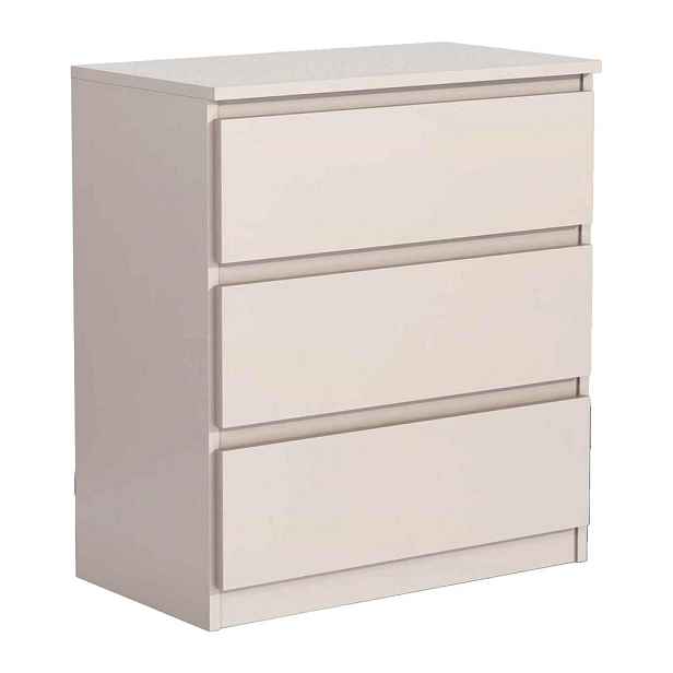 MASSENO KOMODA NUDO, 70/78,5/39 cm se 3 zásuvkami a dvířky, kašmírová